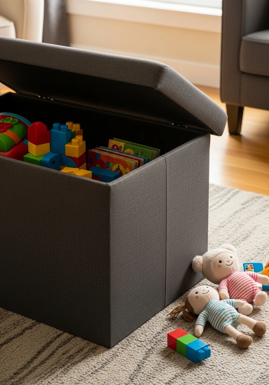 Ottomans That Hold Toys - 50 Toy Storage Ideas That Hide Clutter Like Magic