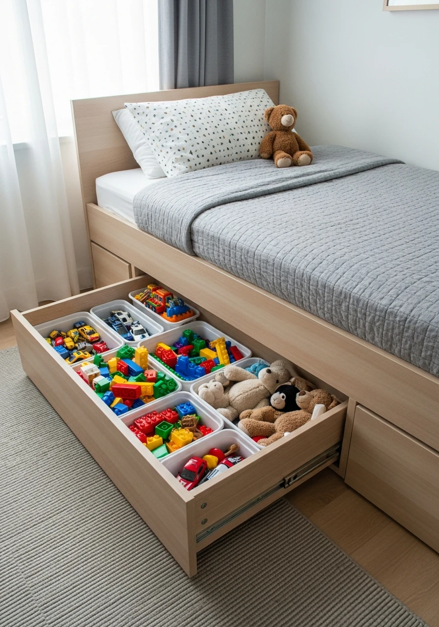 Storage Built Into The Bed - 50 Toy Storage Ideas That Hide Clutter Like Magic