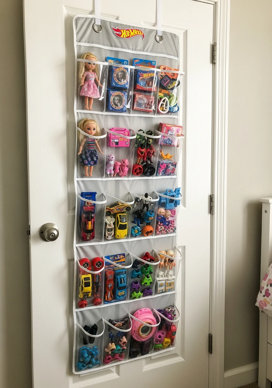 Organizer On The Back Door - 50 Toy Storage Ideas That Hide Clutter Like Magic
