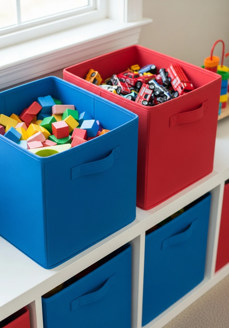 Use Color-Coded Bins - 50 Toy Storage Ideas That Hide Clutter Like Magic