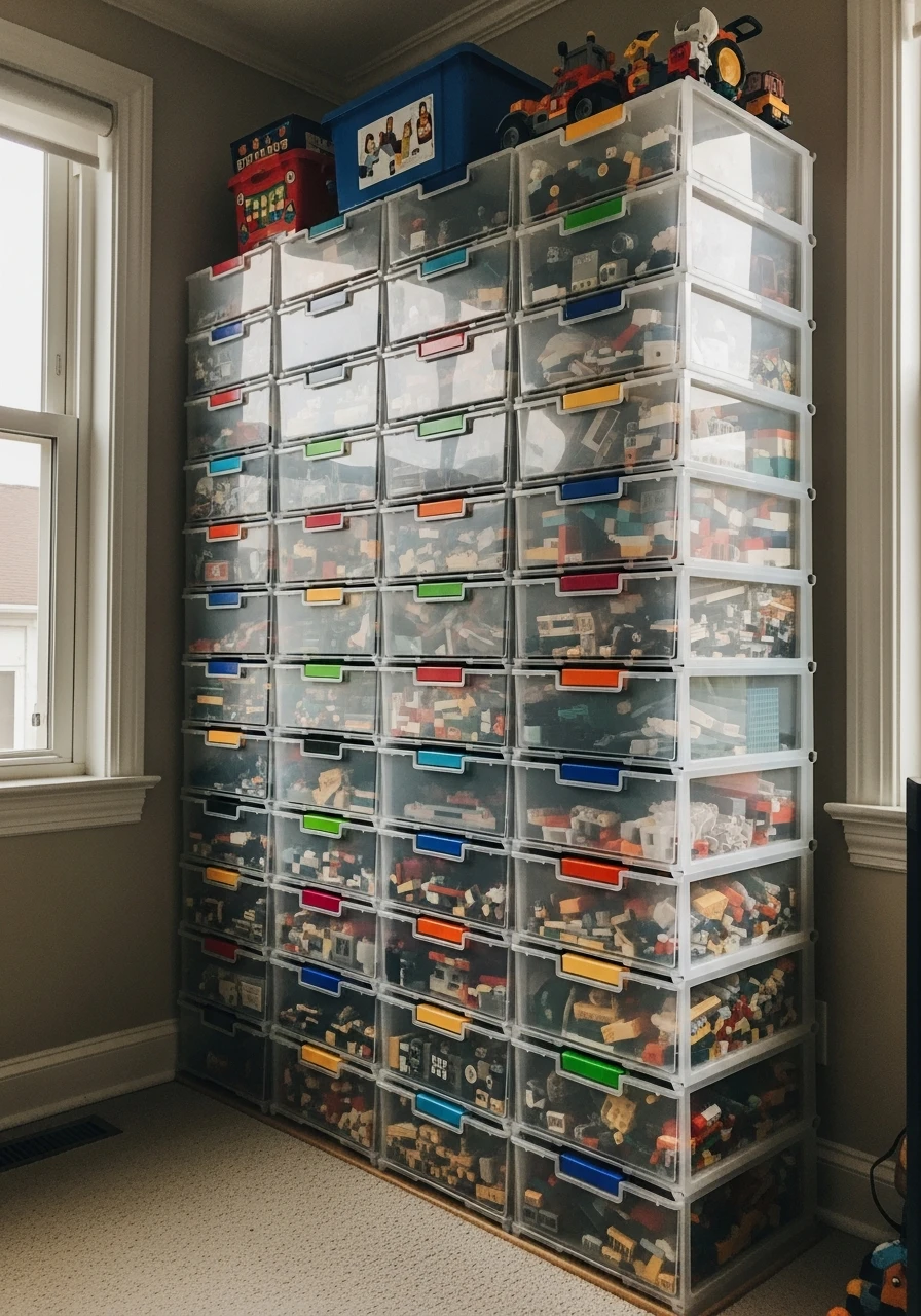 Stack Blocks Up High - 50 Toy Storage Ideas That Hide Clutter Like Magic