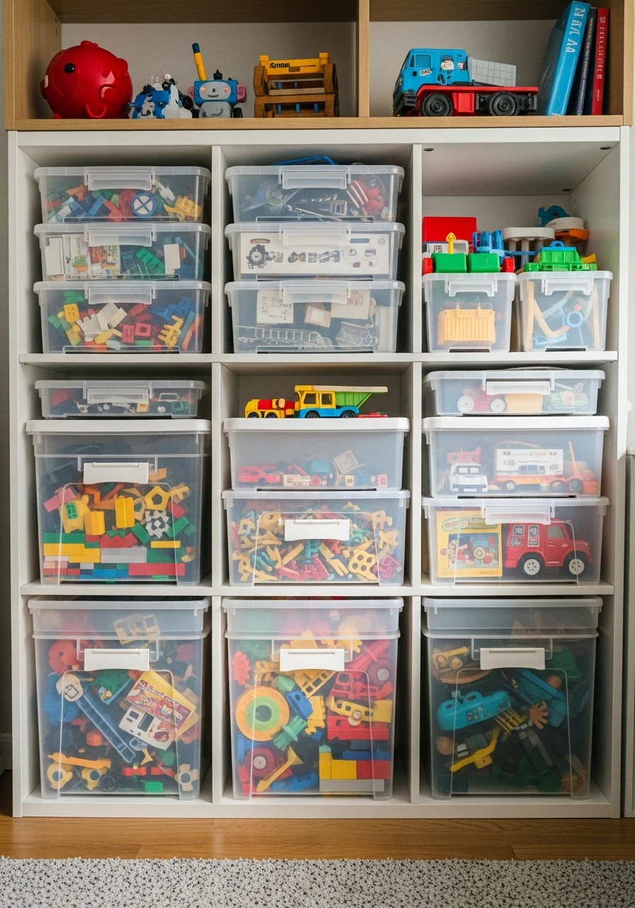 Clear Boxes For Visual Kids - 50 Toy Storage Ideas That Hide Clutter Like Magic