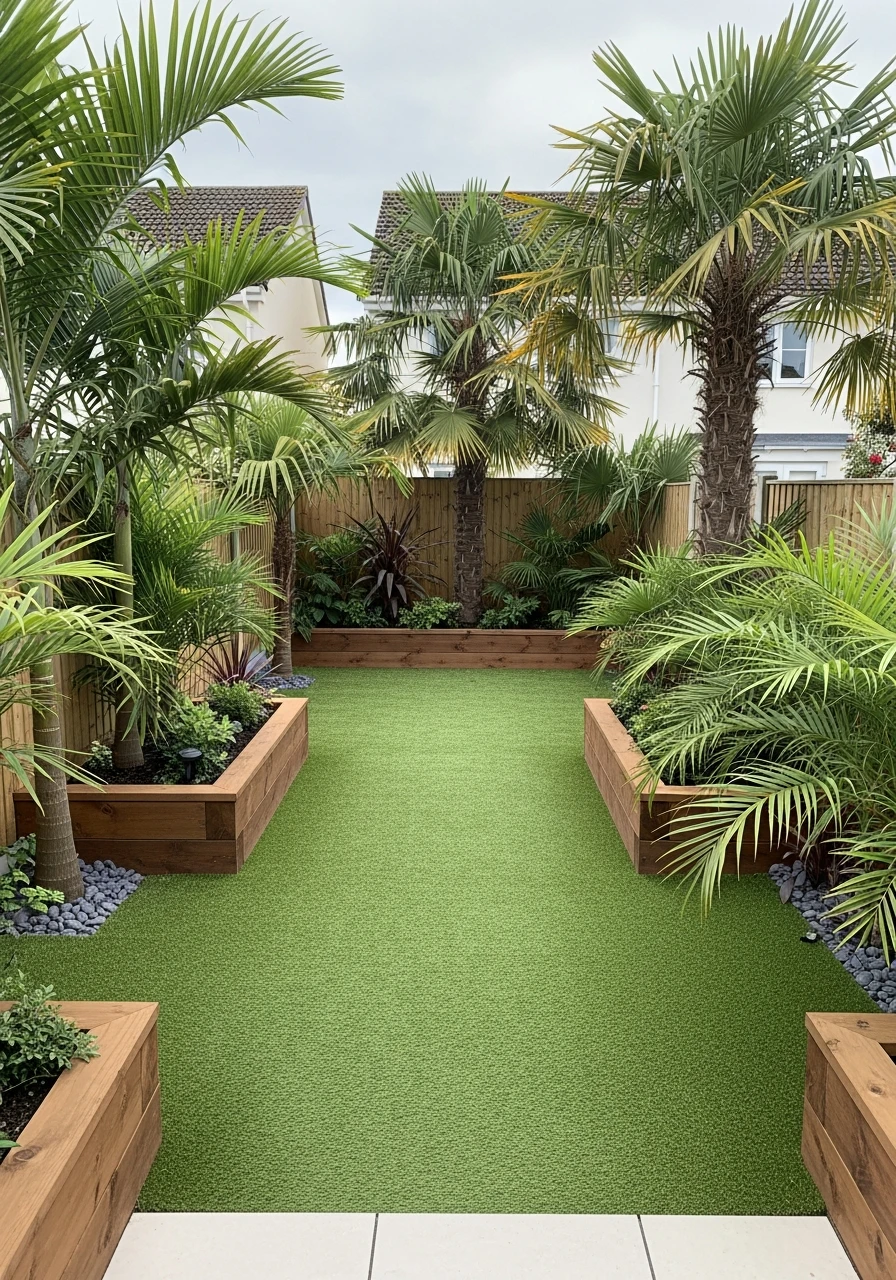 Tropical Palm Landscaping With Turf