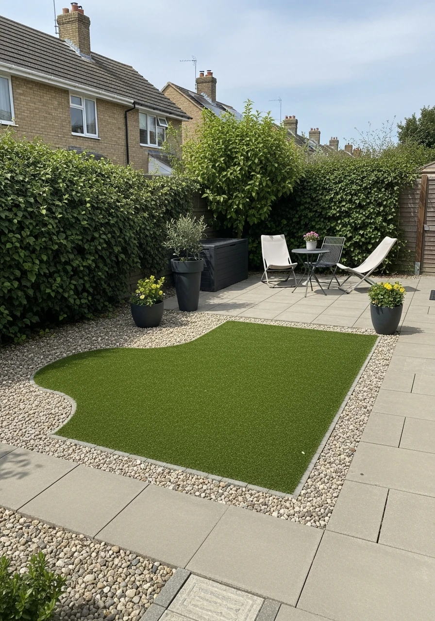 Small Backyard Turf Accent Patch