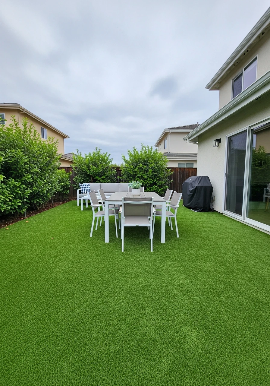 Outdoor Dining Space on Artificial Grass