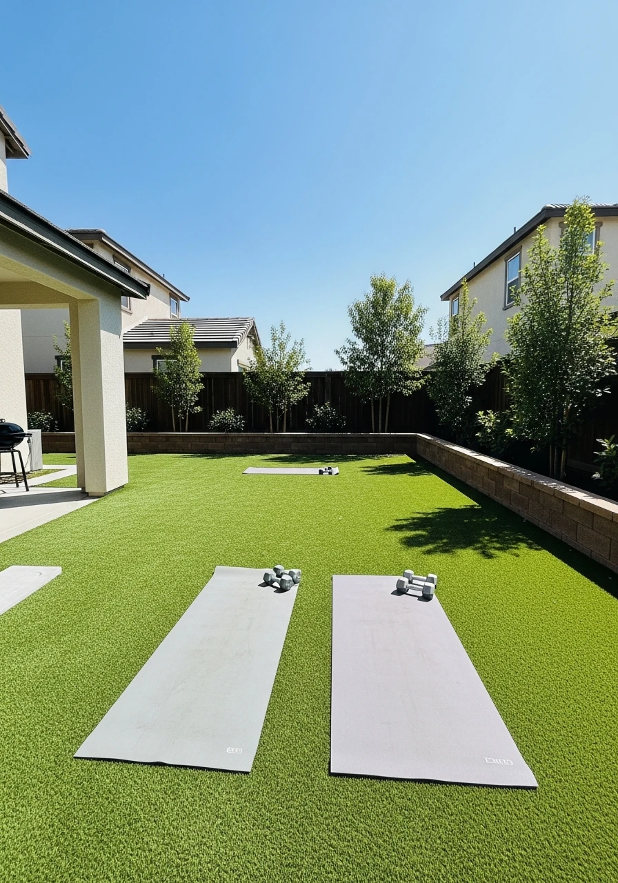 Turf Backyard Yoga and Fitness Zone