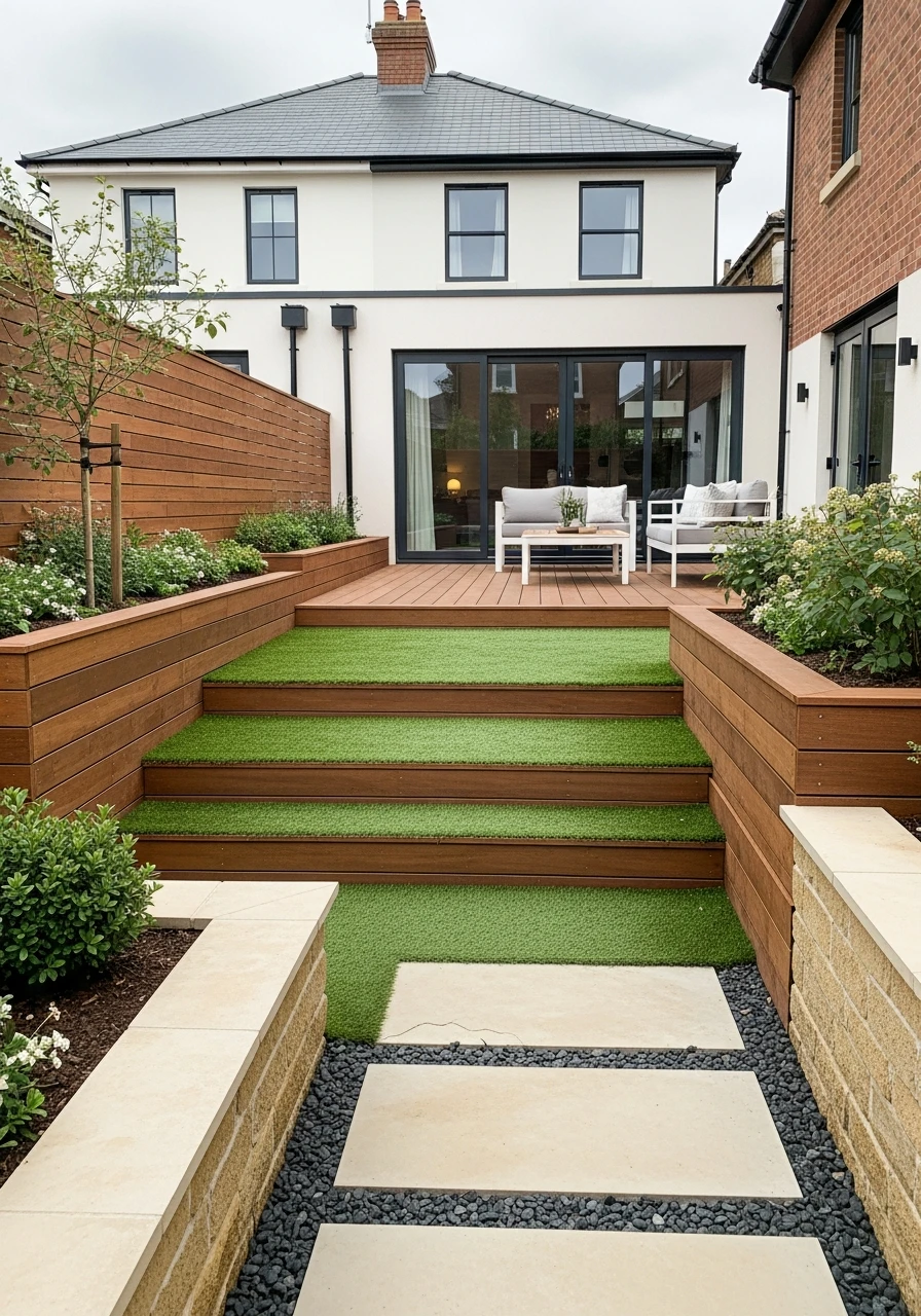 Soft Modernism Layered Turf Landscape