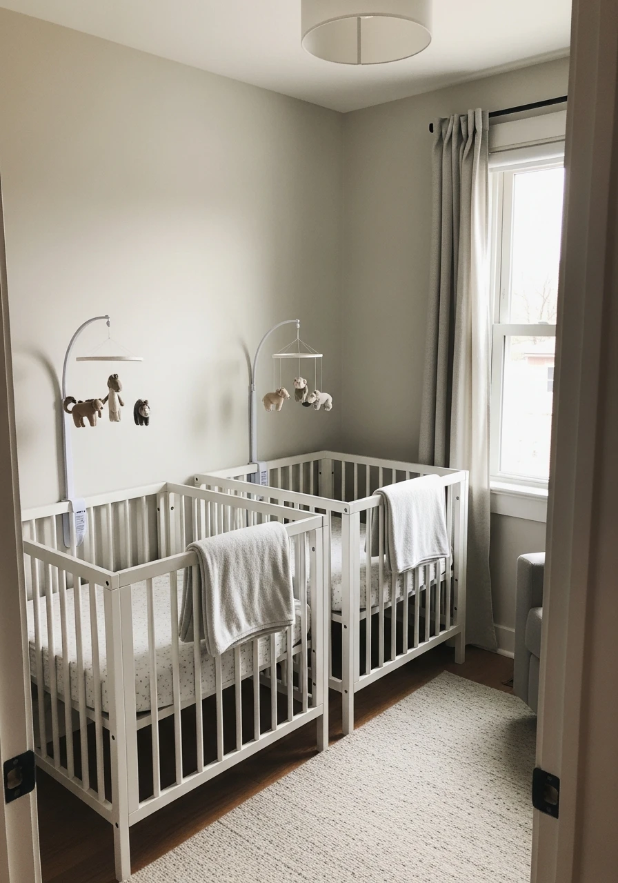 Mini Cribs for Small Rooms - 50 Brilliant Twin Nursery Ideas for a Beautiful & Functional Space
