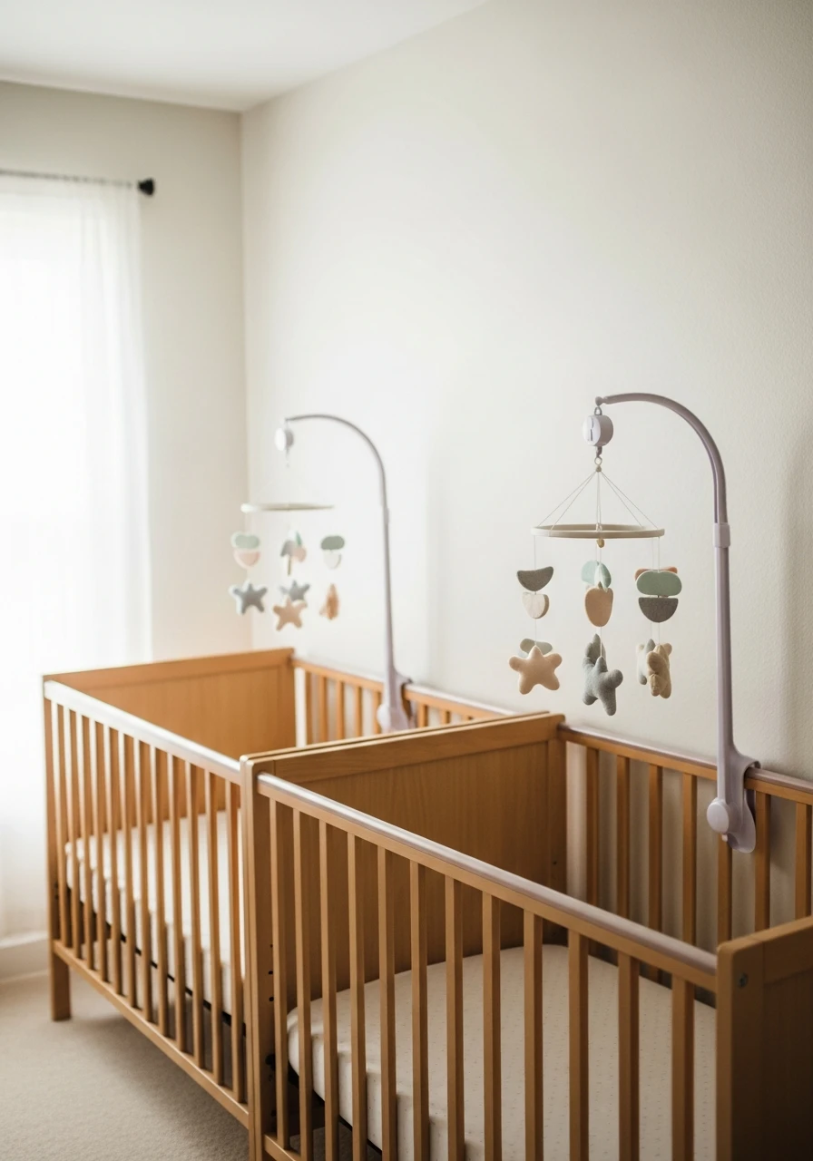 Hanging Nursery Mobiles - 50 Brilliant Twin Nursery Ideas for a Beautiful & Functional Space