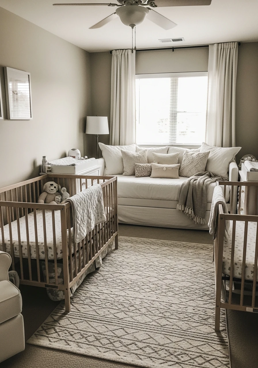 Daybed or Sofa for Nursery - 50 Brilliant Twin Nursery Ideas for a Beautiful & Functional Space