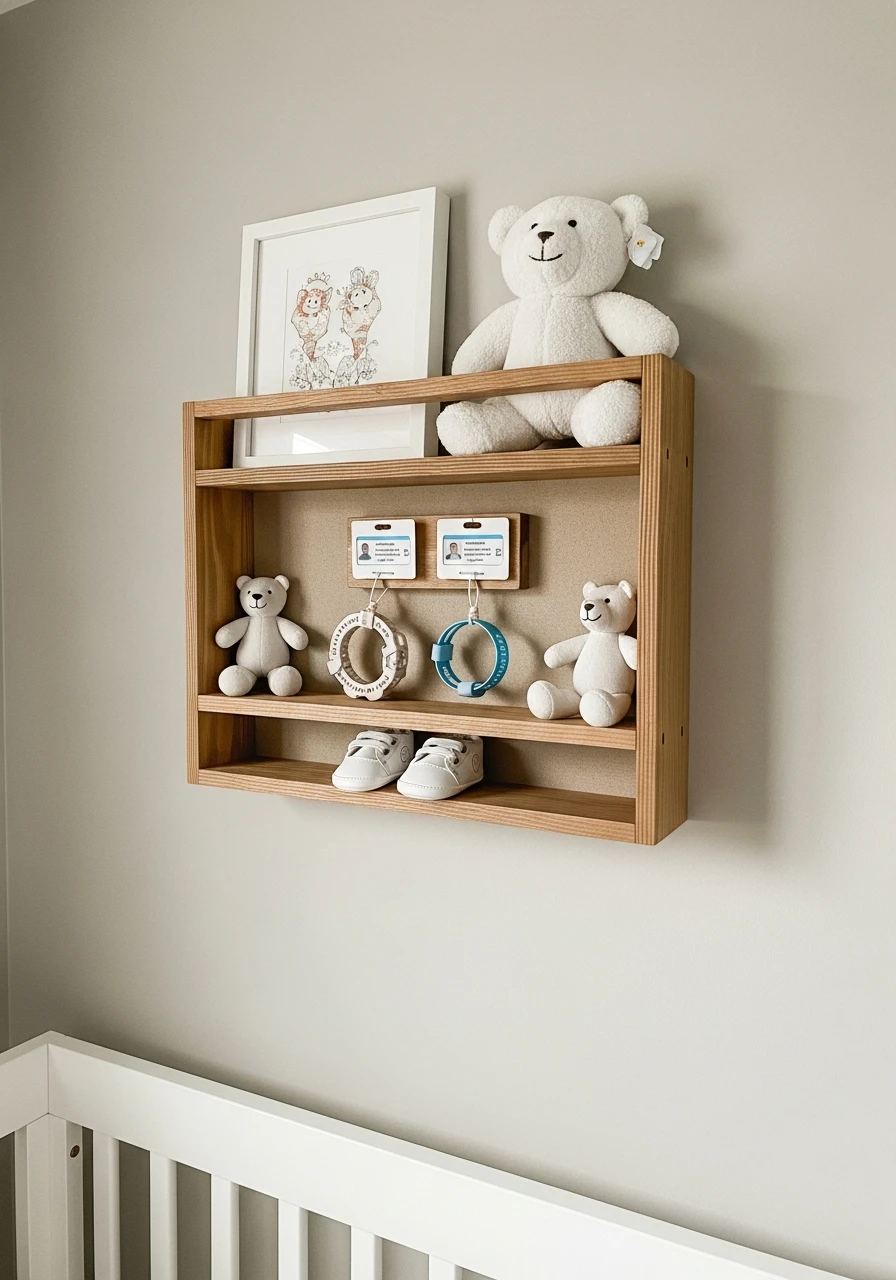 Personalized Keepsake Shelf - 50 Brilliant Twin Nursery Ideas for a Beautiful & Functional Space