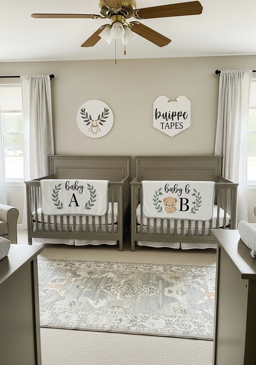 Custom Crib Sheet Sets - 50 Brilliant Twin Nursery Ideas for a Beautiful & Functional Space