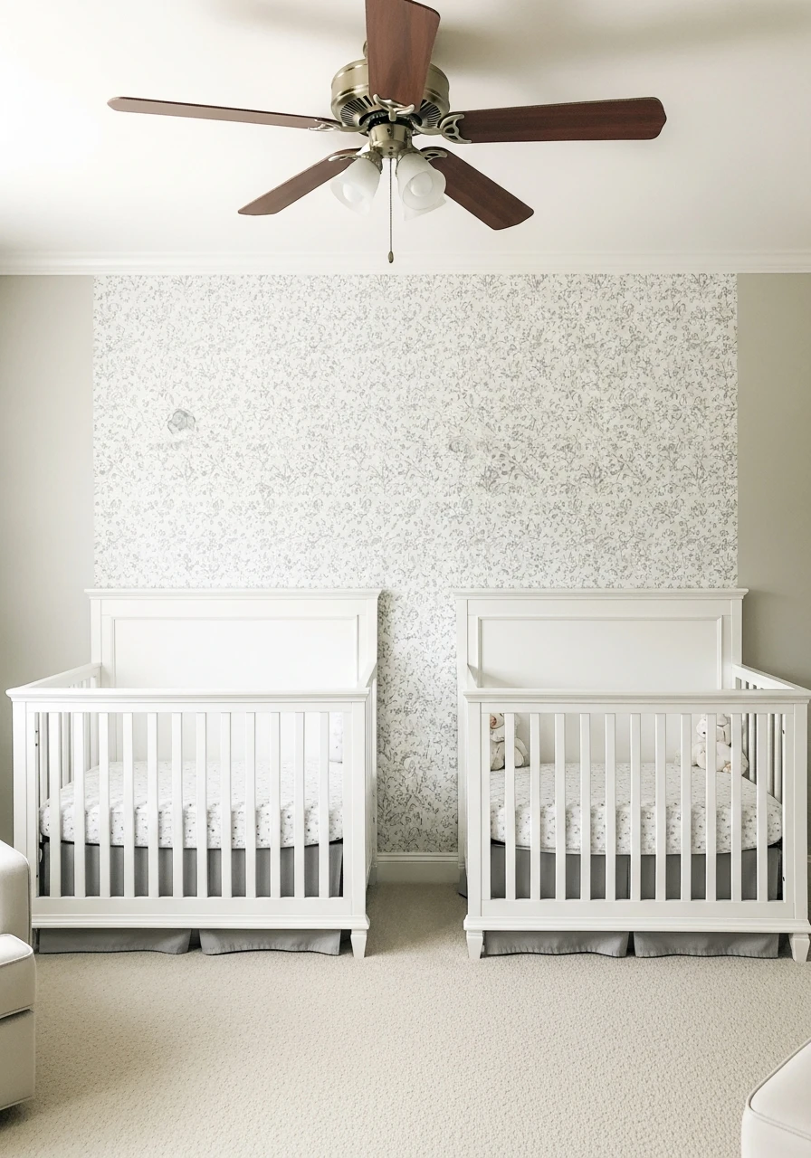 Twin Feature Wall - 50 Brilliant Twin Nursery Ideas for a Beautiful & Functional Space