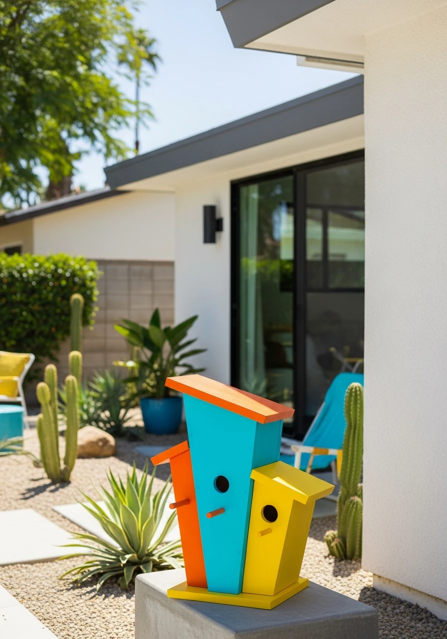 Mid-Century Palm Springs Style Birdhouse
