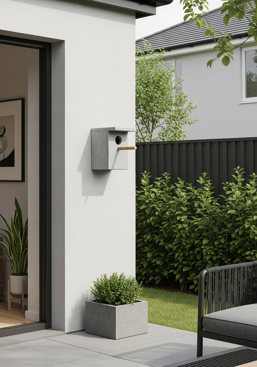 Brutalist Concrete Birdhouse