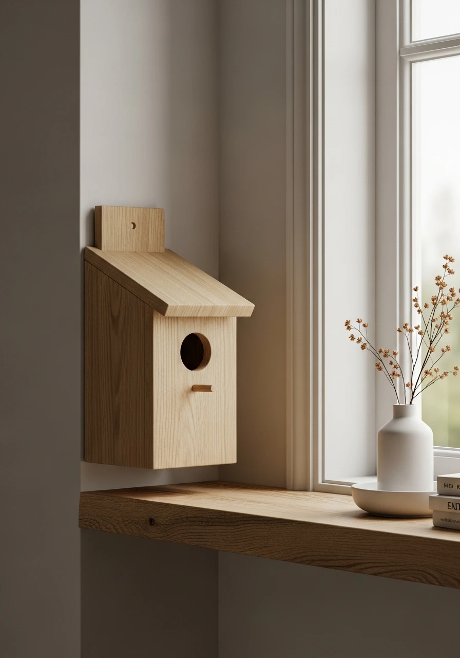 Scandinavian Hygge Wooden Birdhouse
