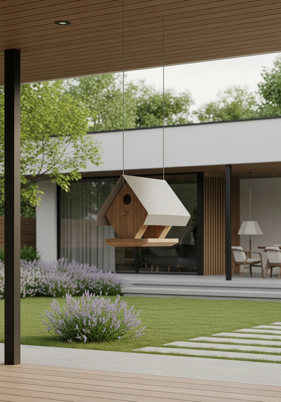 Floating Geometric Birdhouse