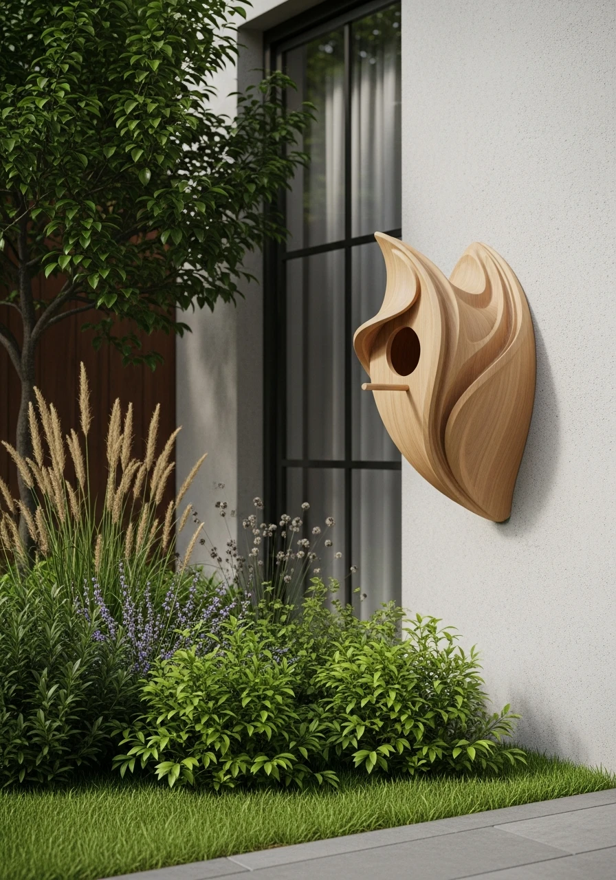 Wave-Inspired Sculptural Birdhouse