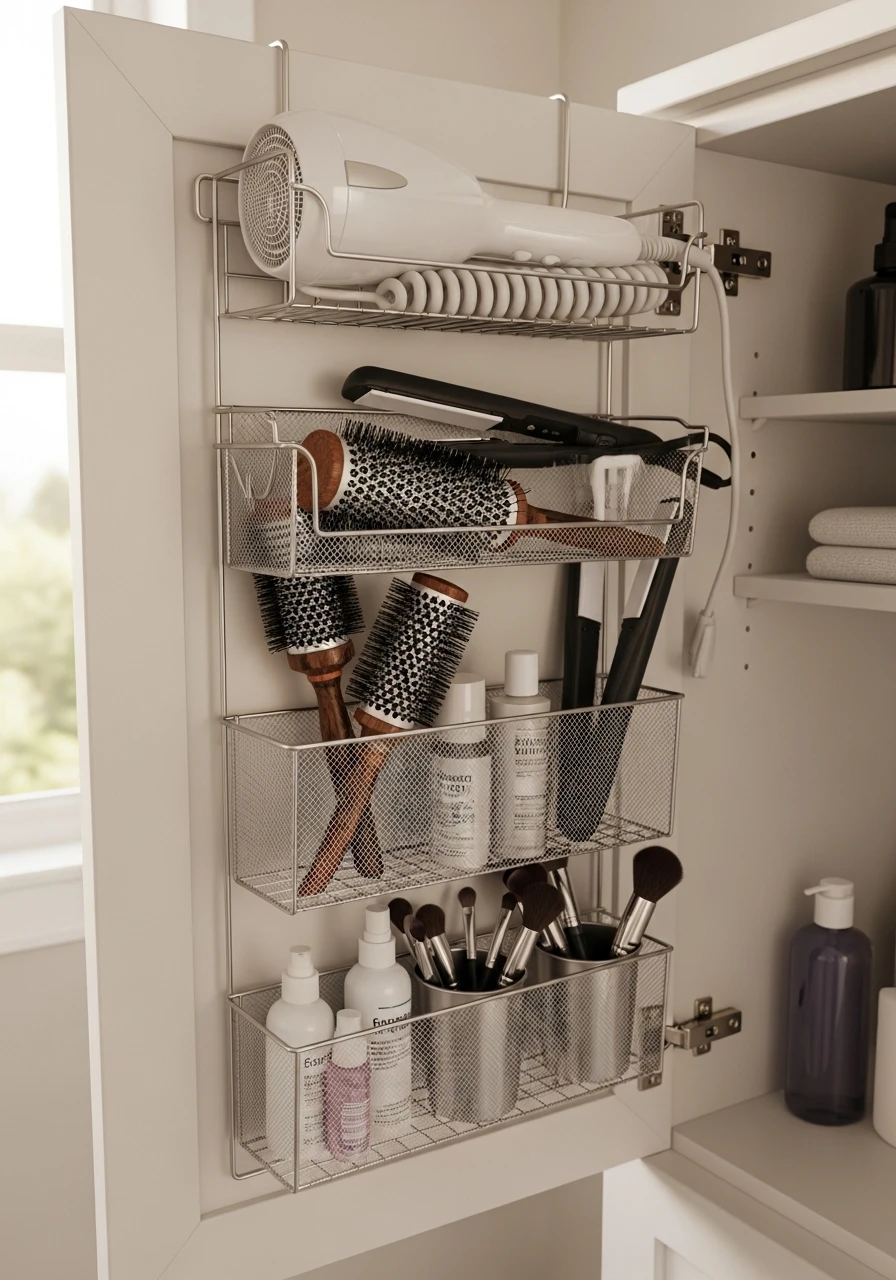 Mount on Cabinet Doors - 50 Vanity Organization Ideas That Make Your Bathroom Look Designer