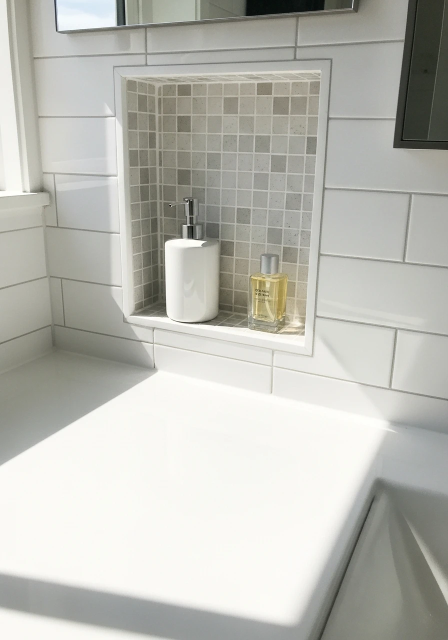 Build Wall Niches - 50 Vanity Organization Ideas That Make Your Bathroom Look Designer