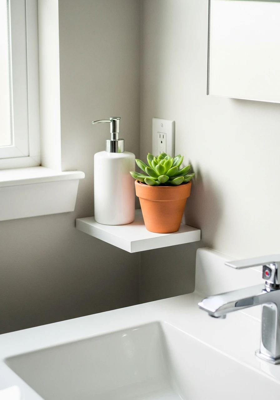 Use Corner Shelves - 50 Vanity Organization Ideas That Make Your Bathroom Look Designer