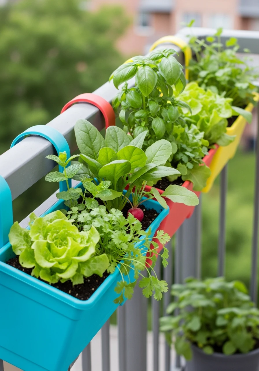 Patio Rail Planters - 55 Clever Vegetable Garden Ideas for a Dreamy Harvest
