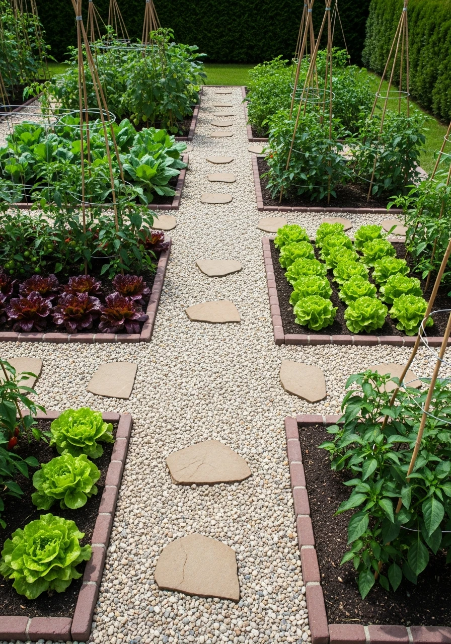 Decorative Garden Paths Between Beds - 55 Clever Vegetable Garden Ideas for a Dreamy Harvest