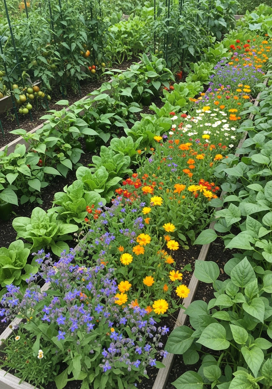 Integrated Pollinator Zones - 55 Clever Vegetable Garden Ideas for a Dreamy Harvest