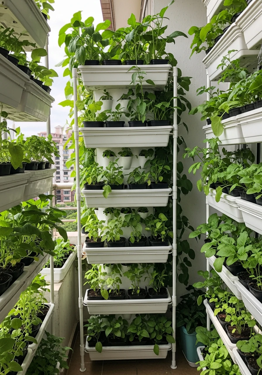 Multi-Tiered Balcony Racks - 55 Clever Vegetable Garden Ideas for a Dreamy Harvest