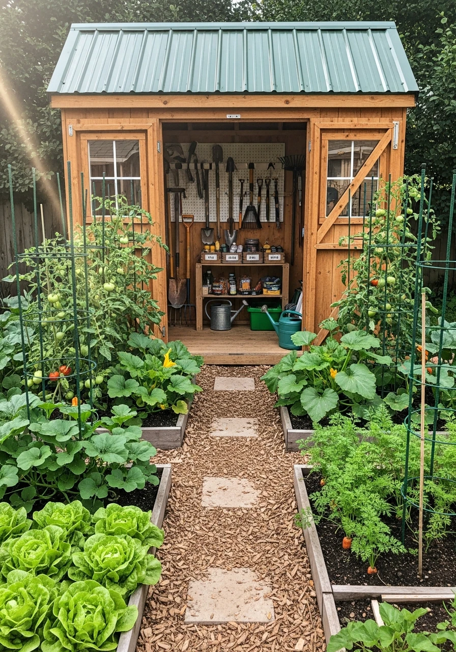 Backyard Shed Storage for Tools - 55 Clever Vegetable Garden Ideas for a Dreamy Harvest