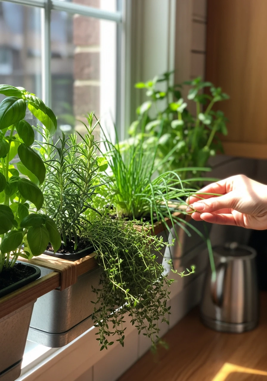 Window Herb Rail Planters - 55 Clever Vegetable Garden Ideas for a Dreamy Harvest