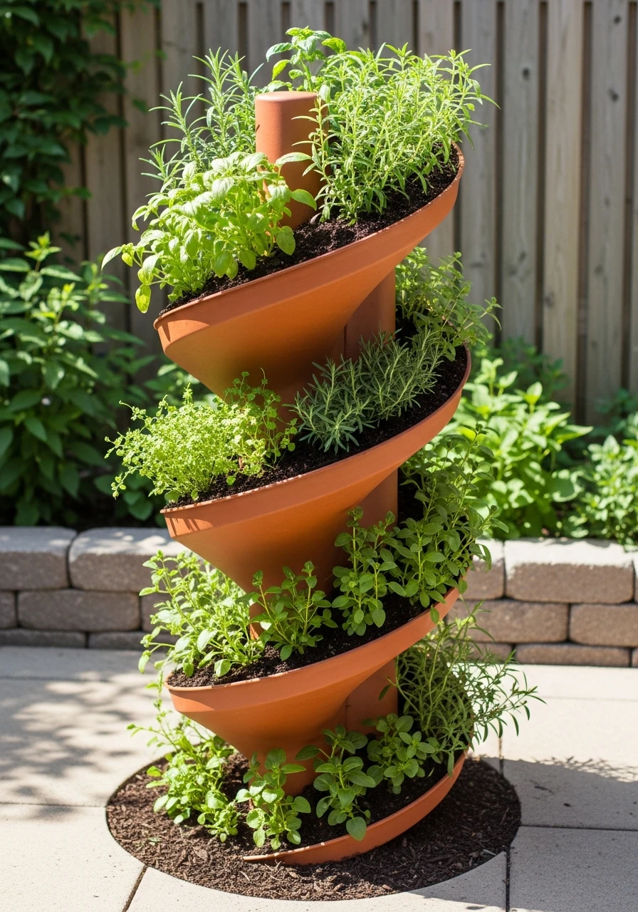 Herb Spiral Garden - 55 Clever Vegetable Garden Ideas for a Dreamy Harvest