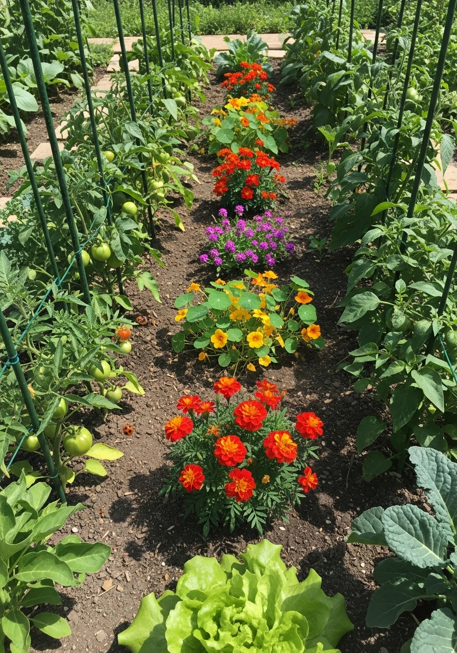 Companion Flower Pockets - 55 Clever Vegetable Garden Ideas for a Dreamy Harvest