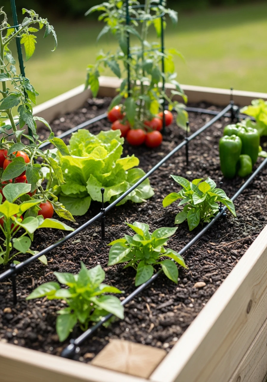 Raised Bed Irrigation System - 55 Clever Vegetable Garden Ideas for a Dreamy Harvest