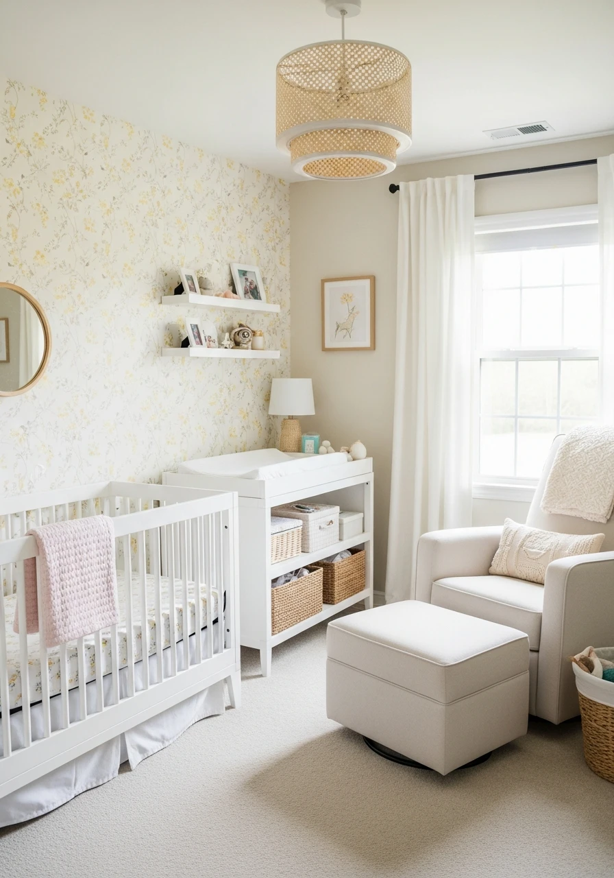Yellow Floral Nursery Design