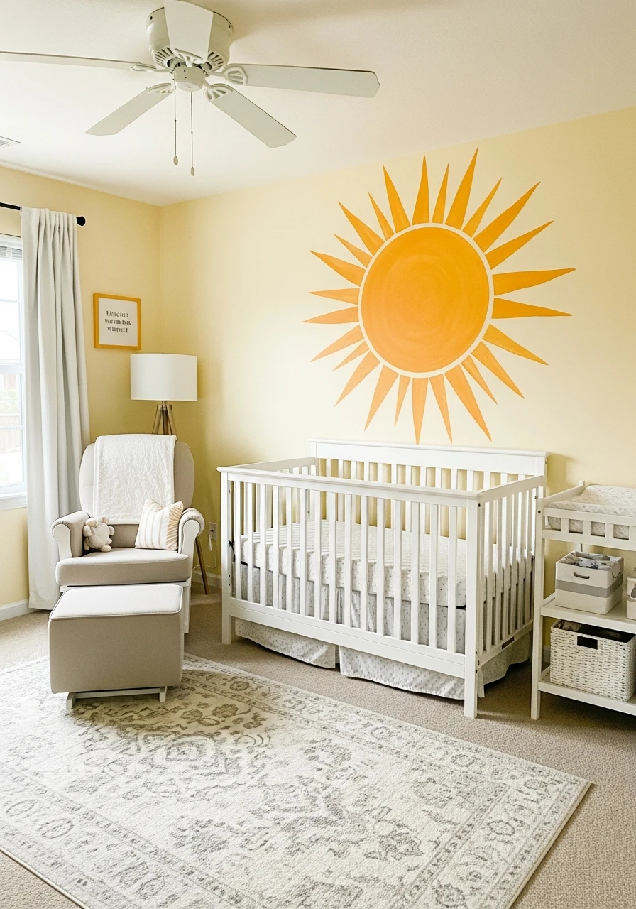 Sunshine Wall Mural Yellow Nursery