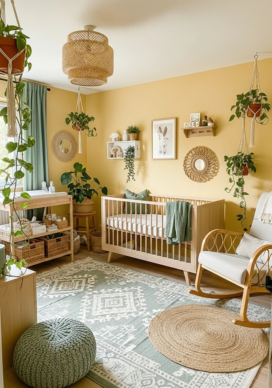 Yellow And Sage Green Nature Nursery