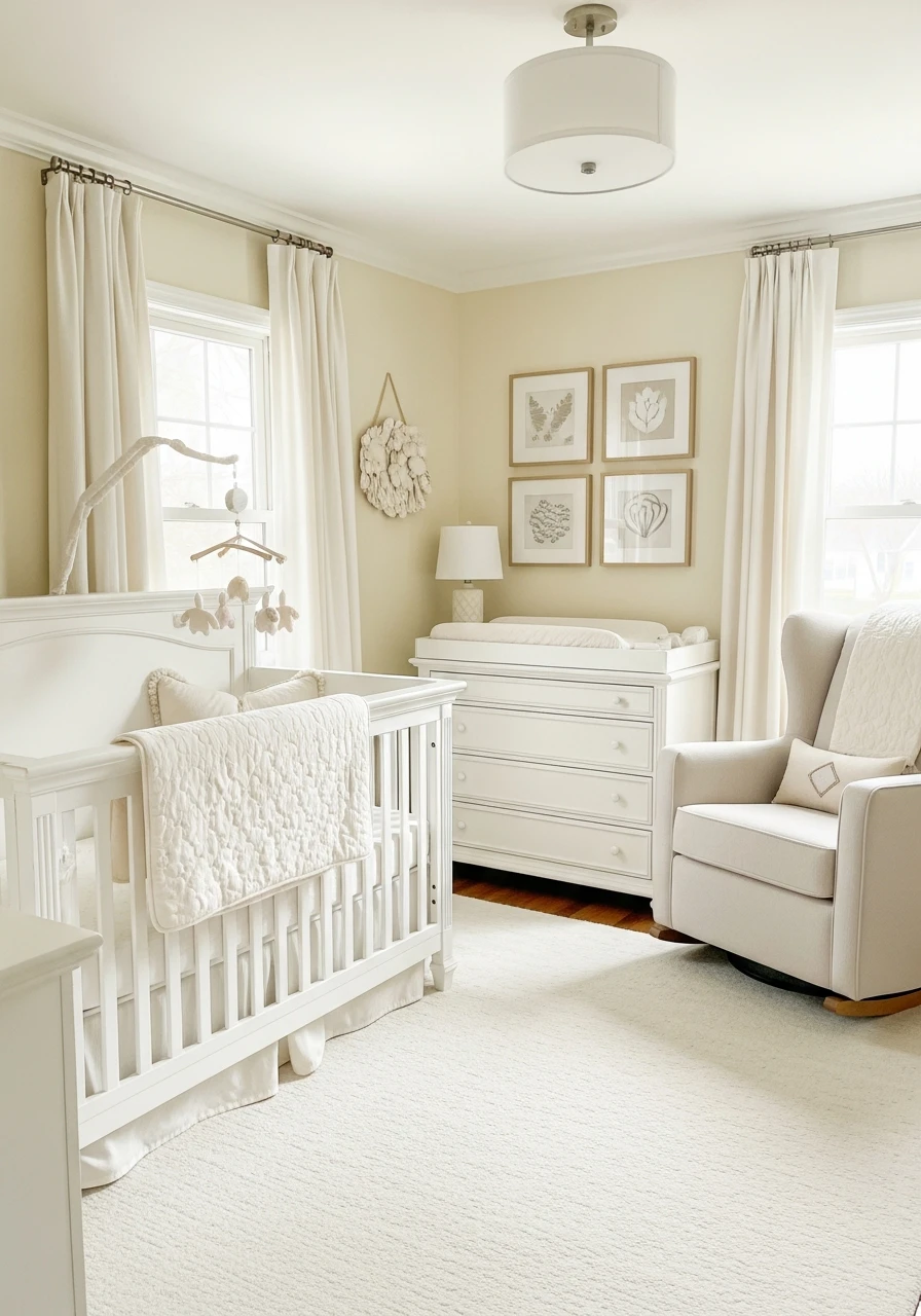 Gender Neutral Yellow And Cream Nursery