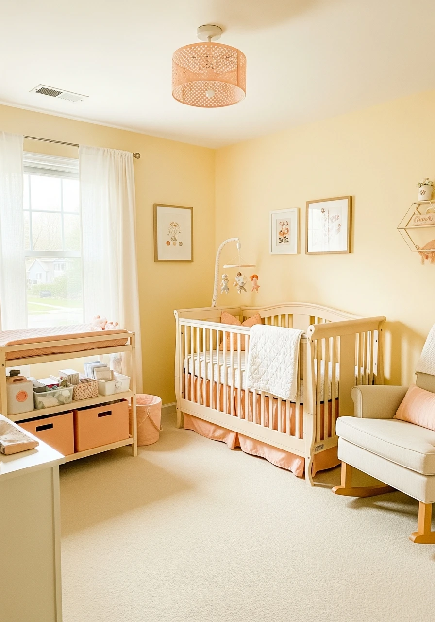 Yellow And Peach Soft Color Palette Nursery