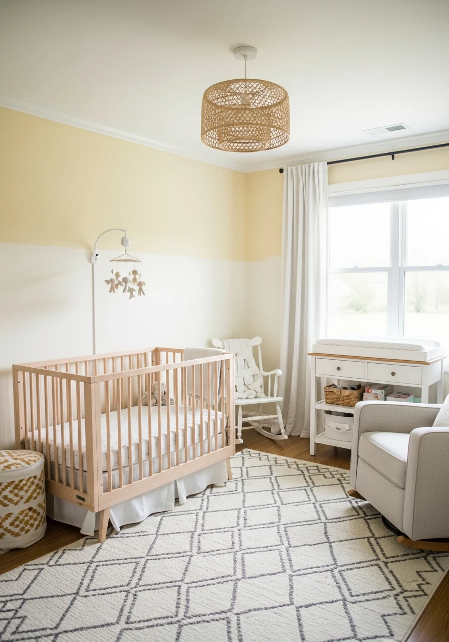 Yellow Nursery With Soft Ombre Wall Effect