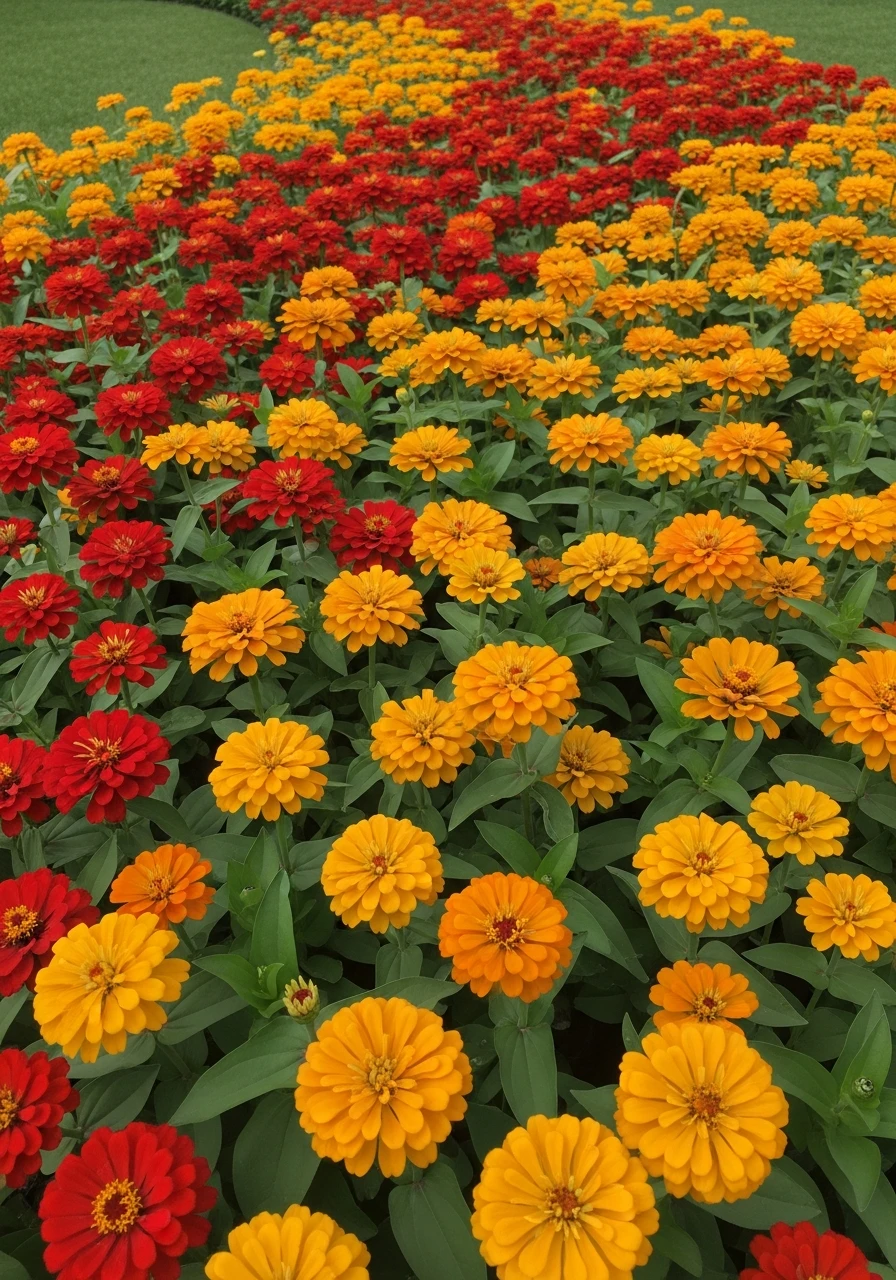 Bold Sunset Color Garden - 40 Charming Zinnias Garden Ideas for a Beautiful Yard