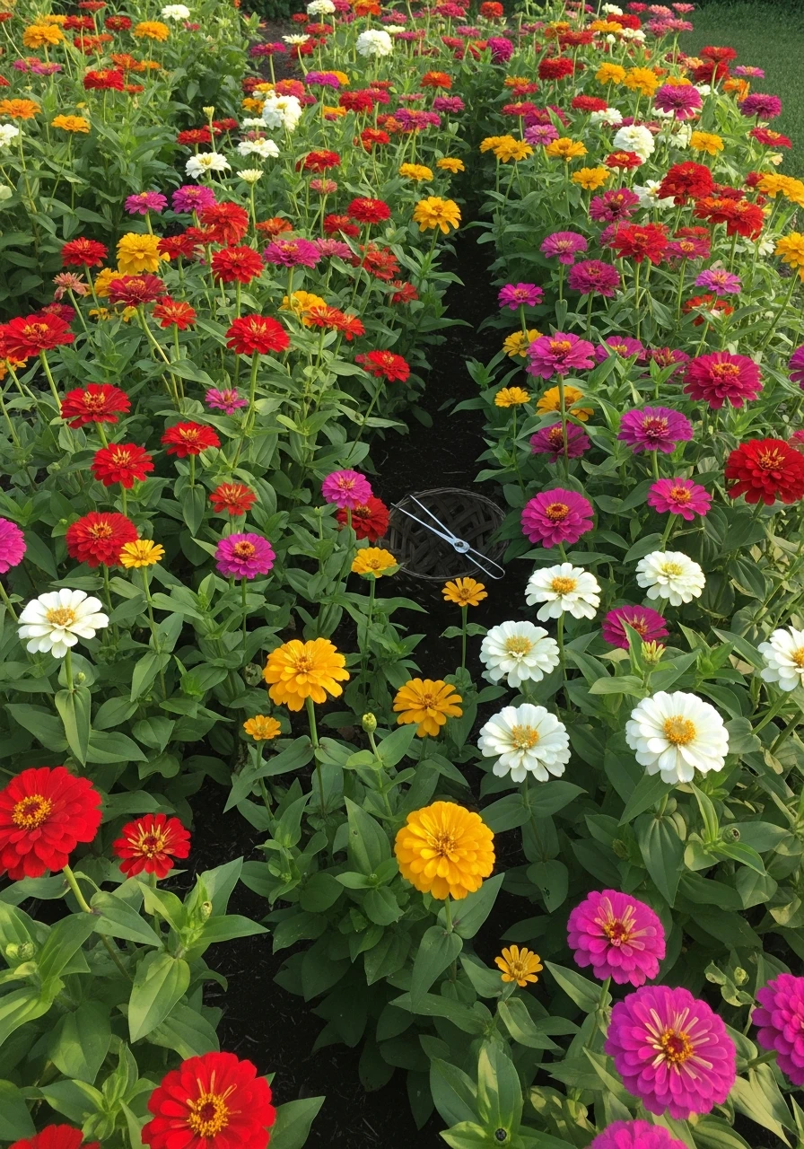 Backyard Bouquet Harvest - 40 Charming Zinnias Garden Ideas for a Beautiful Yard