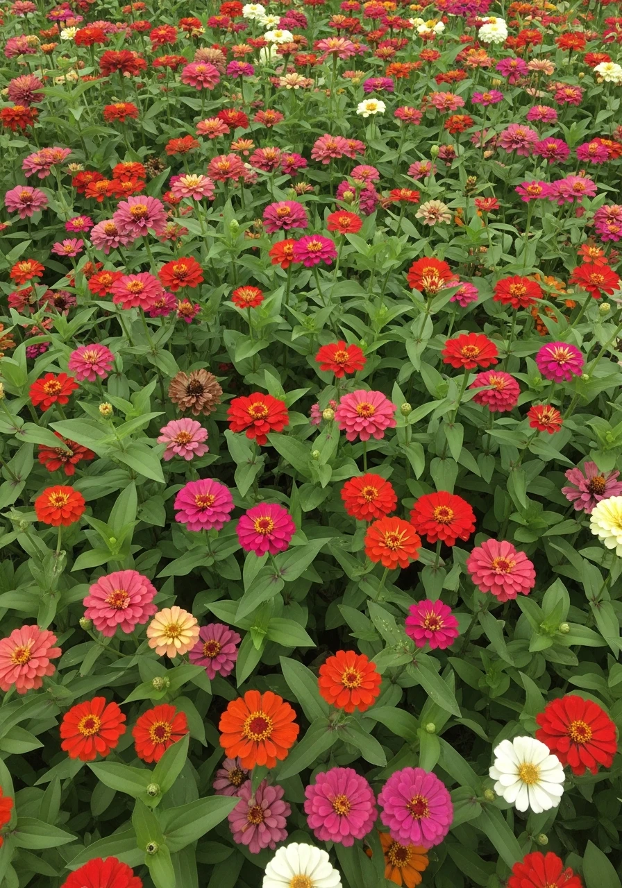 Whimsical Multi-Color Patch - 40 Charming Zinnias Garden Ideas for a Beautiful Yard