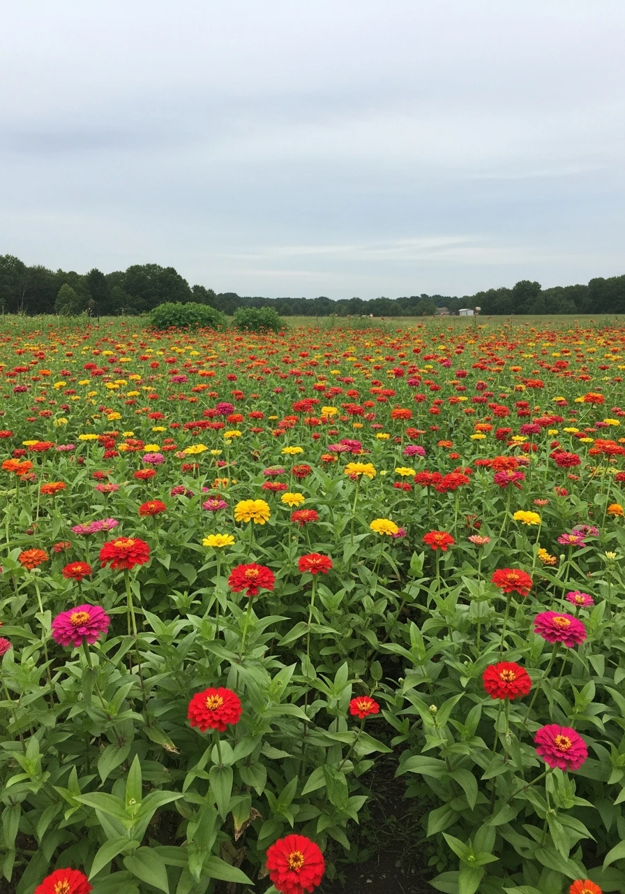 Minimal Maintenance Field Garden - 40 Charming Zinnias Garden Ideas for a Beautiful Yard