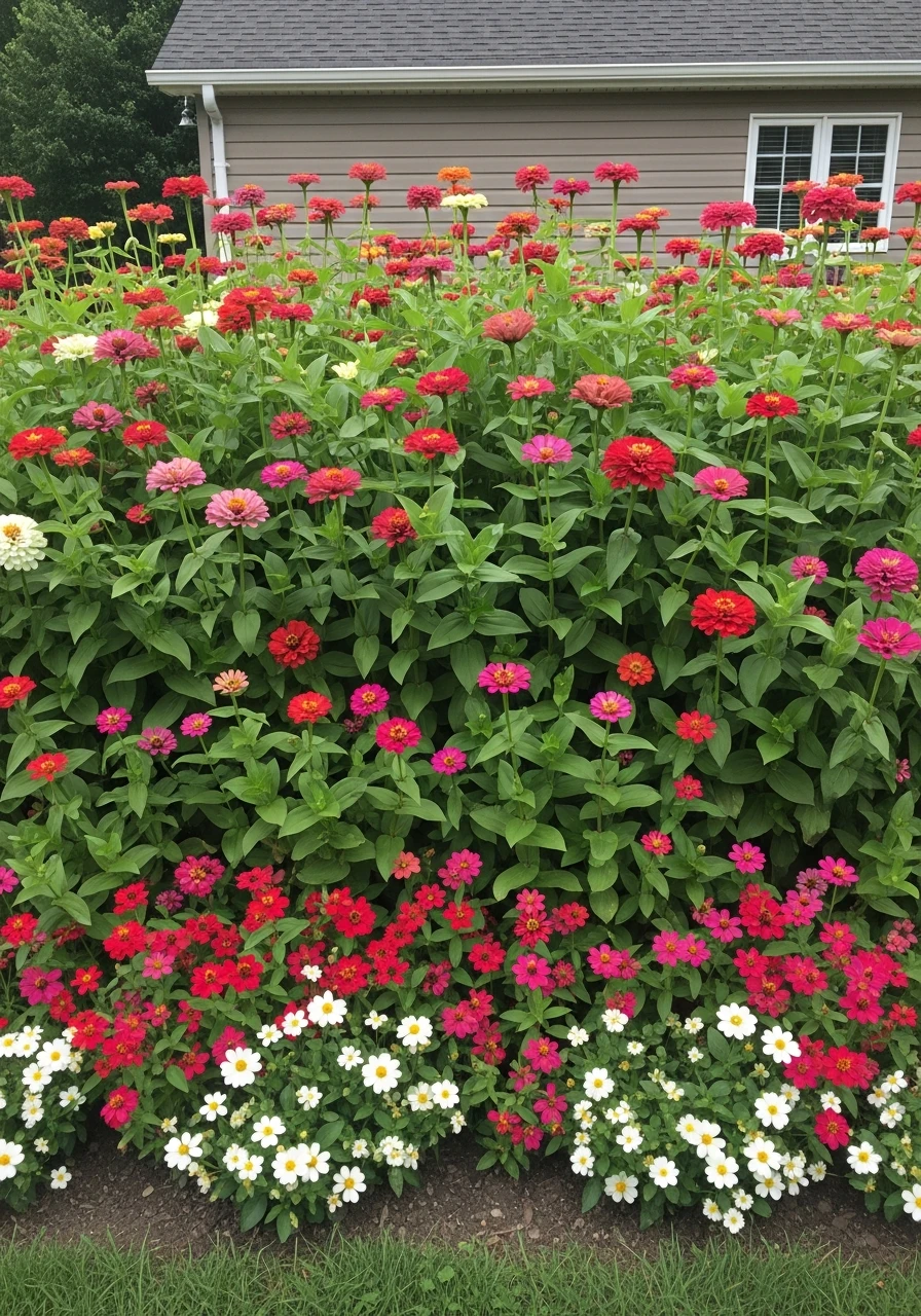 Tall Zinnia Backdrop Garden - 40 Charming Zinnias Garden Ideas for a Beautiful Yard