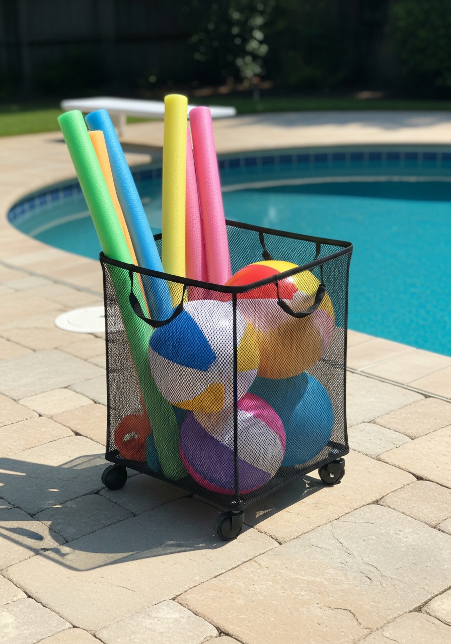 1. Rolling Mesh Toy Bin