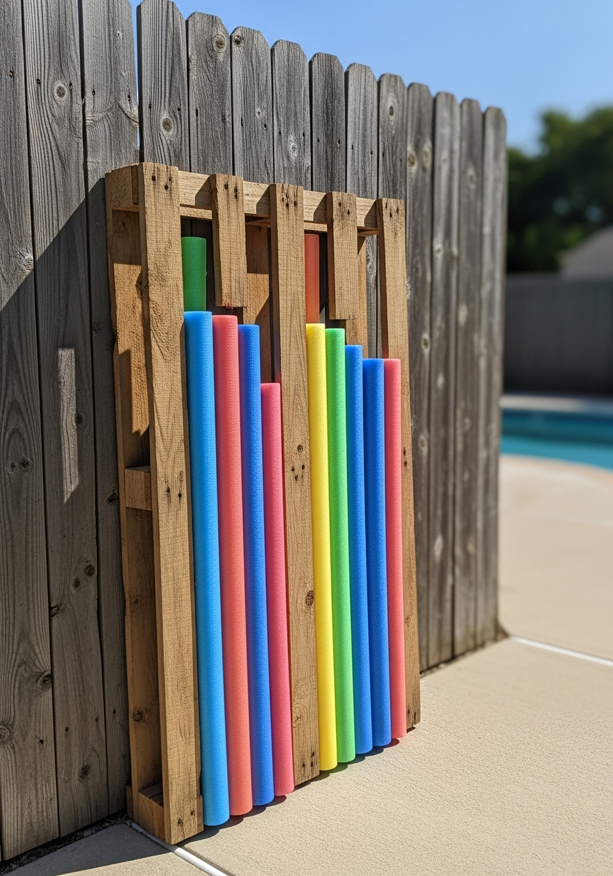 18. Pool Noodle Pallet Rack