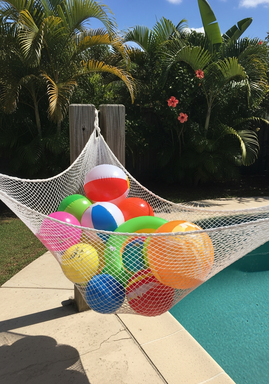 21. Outdoor Toy Hammock Storage