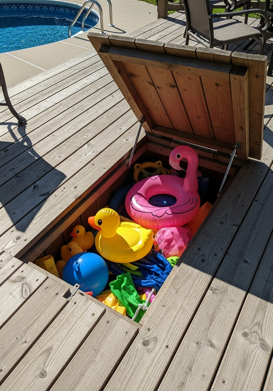 30. Hidden Deck Storage Compartment
