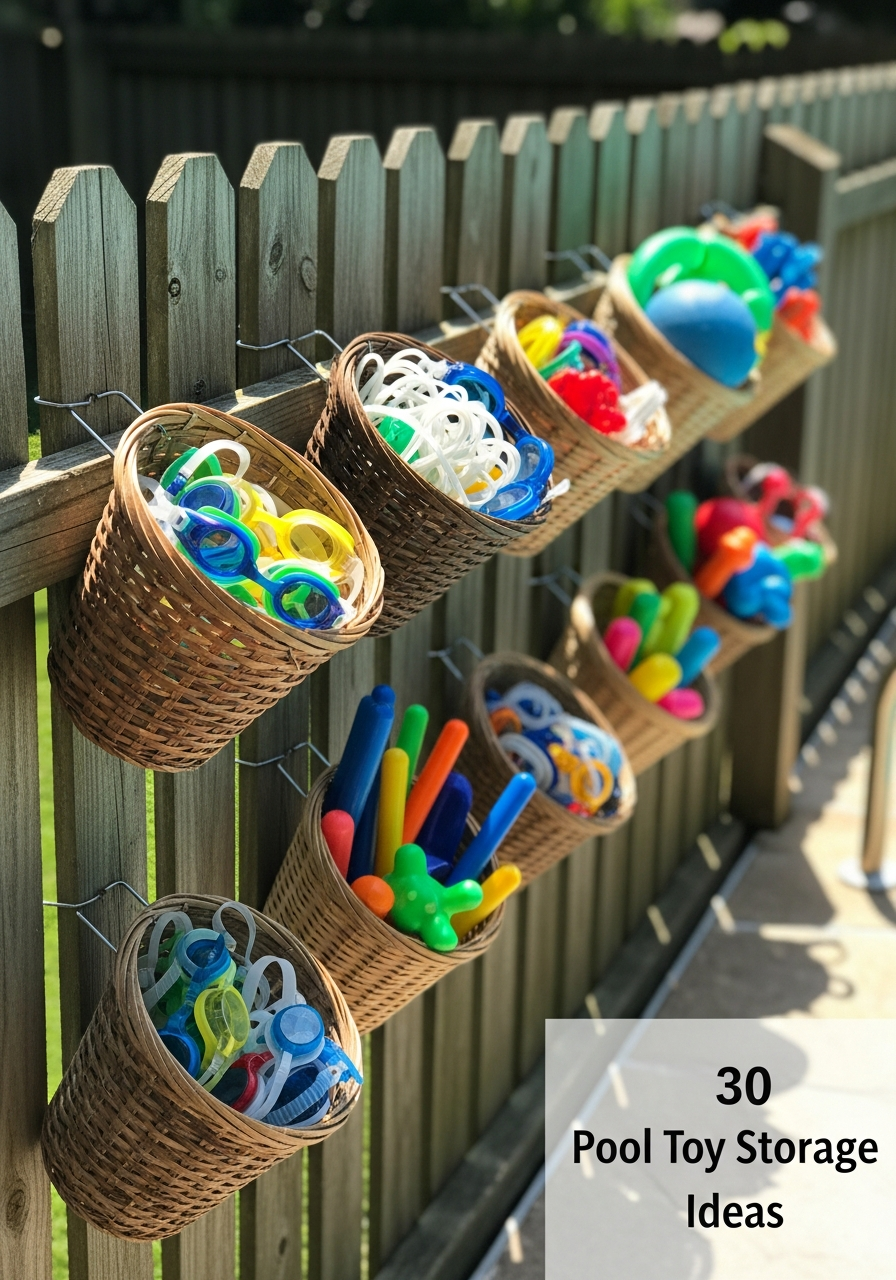 5. Fence Mounted Toy Baskets